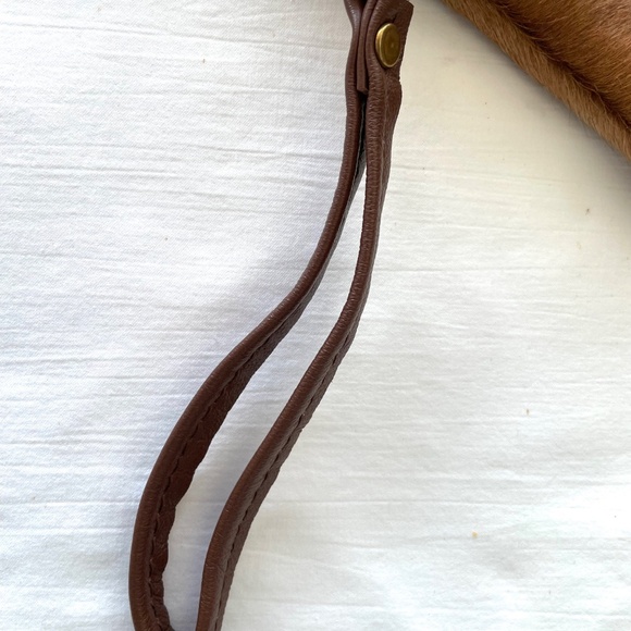 W G Wild Goose Cowhide Hair Leather Wristlet Brown Rustic Cowgirl NWOT - Picture 4 of 7